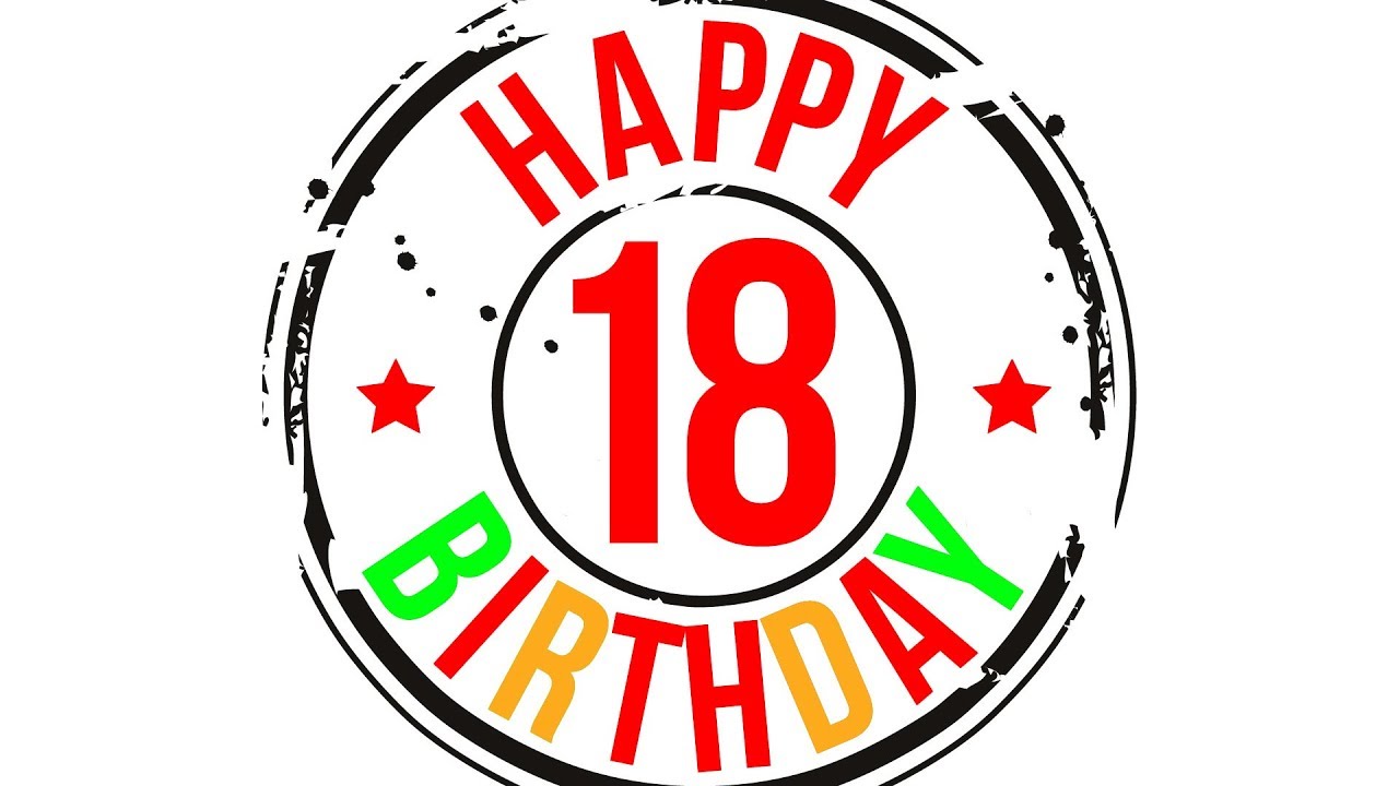 Открытки Открытка на 18 лет. С днем рождения HAPPY BIRTHDAY 18