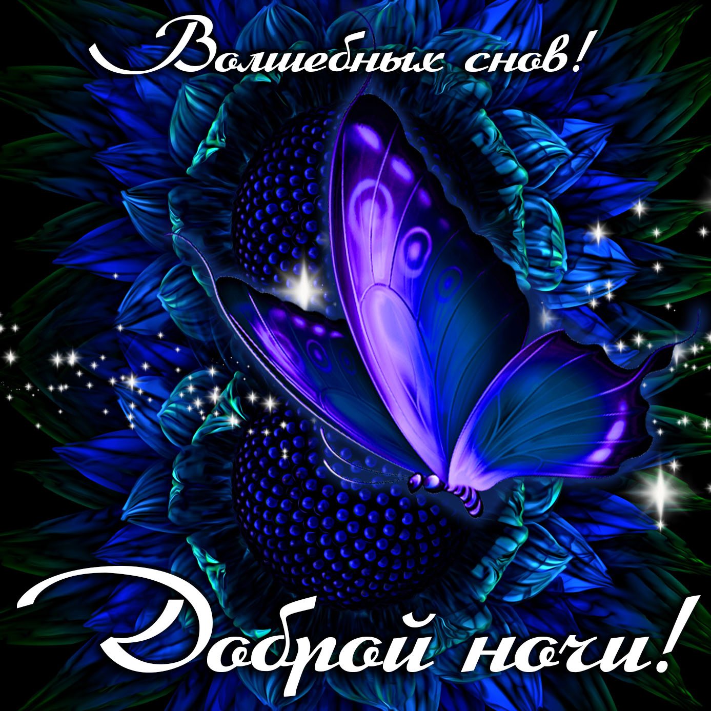 Открытки доброй и чудесной  ночи. Сладких снов. Спокойной ночи