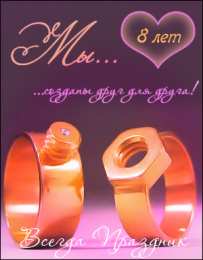 Жестяная свадьба 8 лет свадьбы. Жестяная свадьба