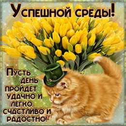 Доброе утро среда Успешной среды. Весенняя среда с тюльпанами