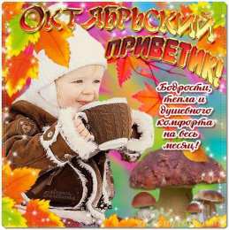 Октябрьский  Октябрьский приветик. Красивые открытки про осень.